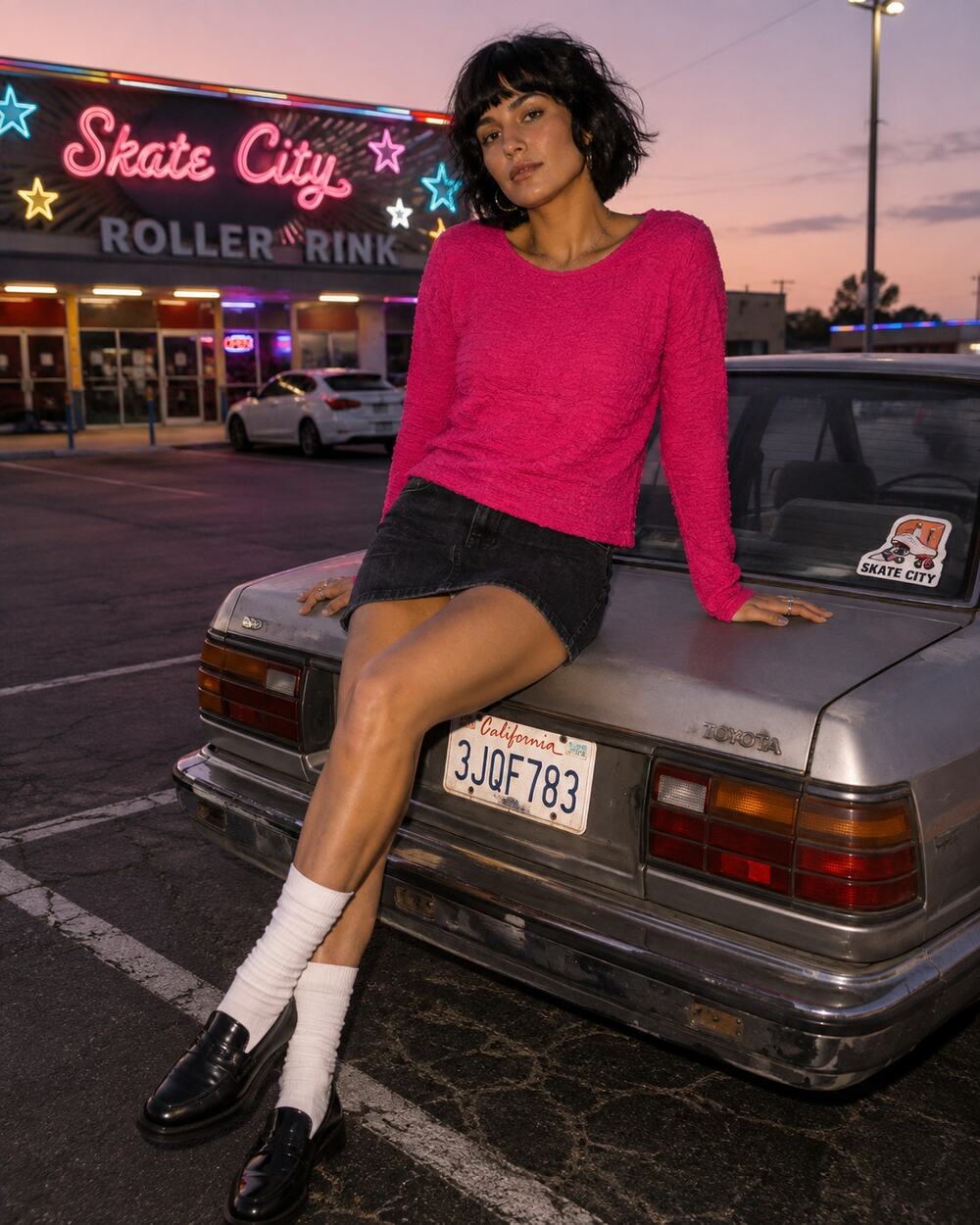 White Stag Hot Pink Textured Long Sleeve Top Size M